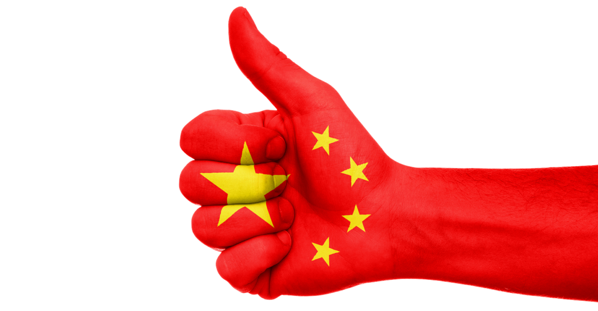 Gest kciukiem ręki flagi chińskiej-uo